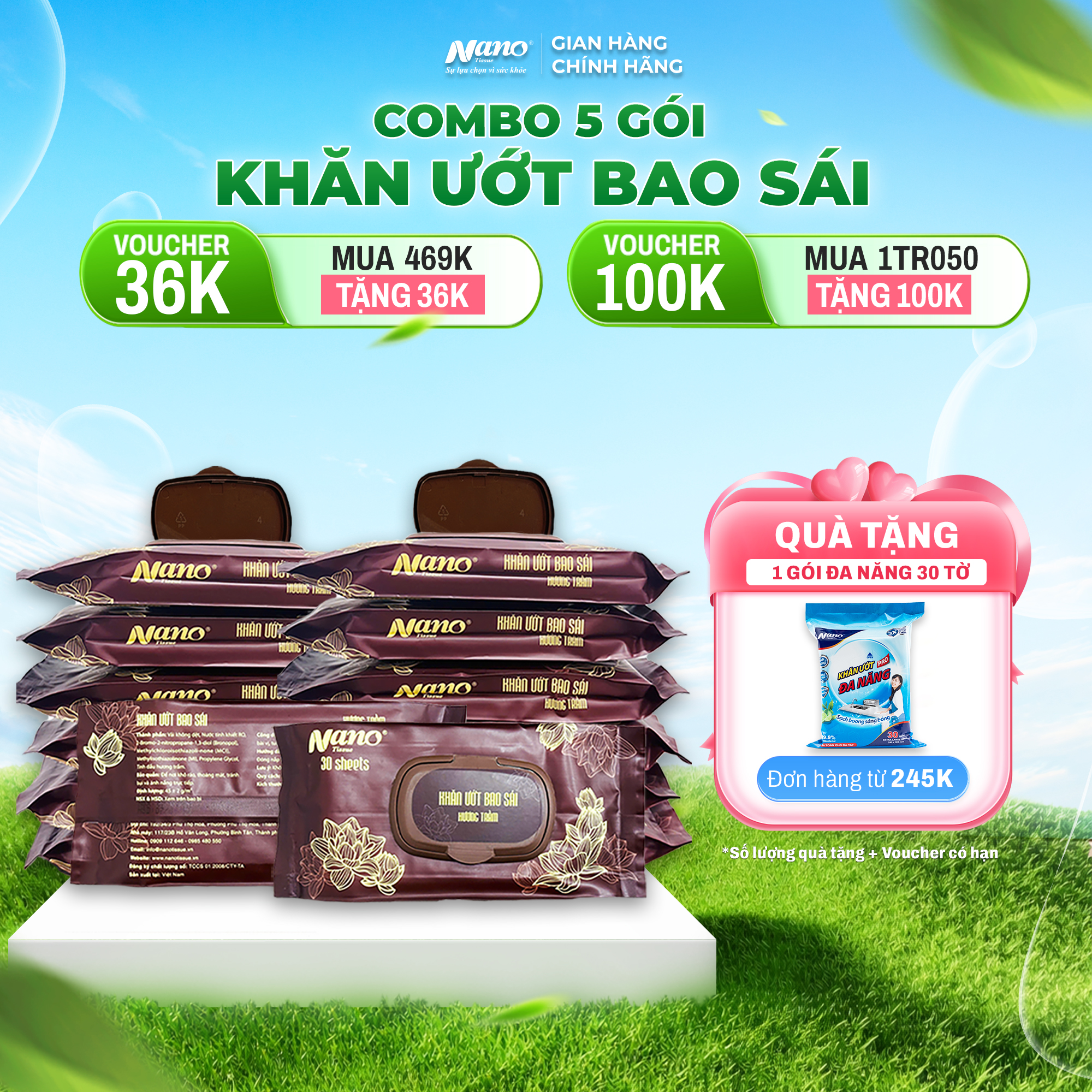 Khăn Ướt Bao Sái